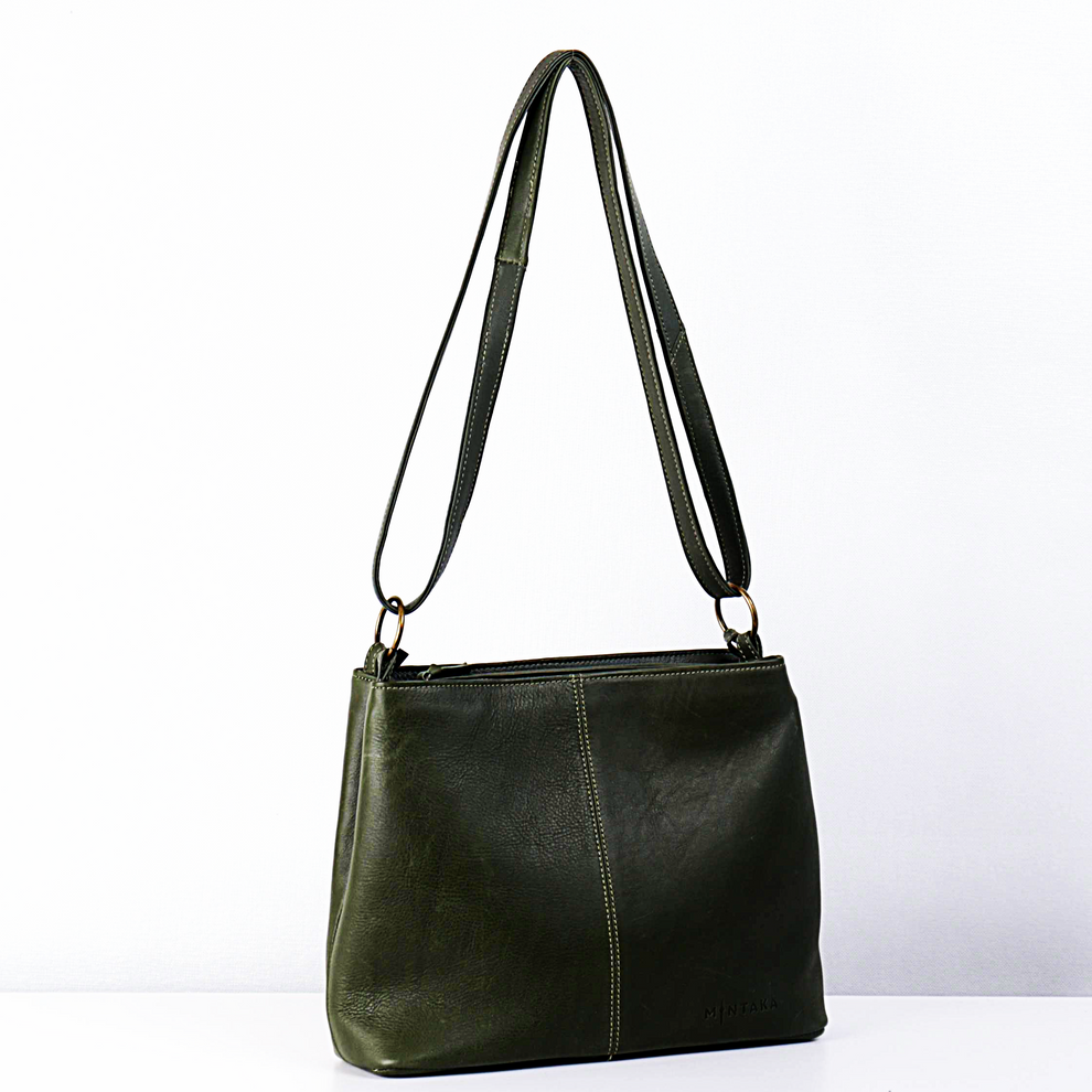 Thuli Double Zip Leather Bag – Mintaka Bags