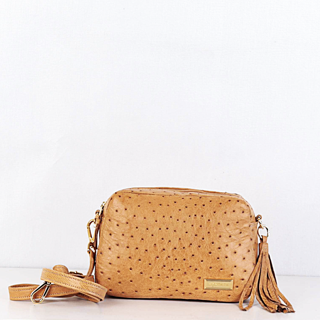 Ostrich Aretha Crossbody Bag