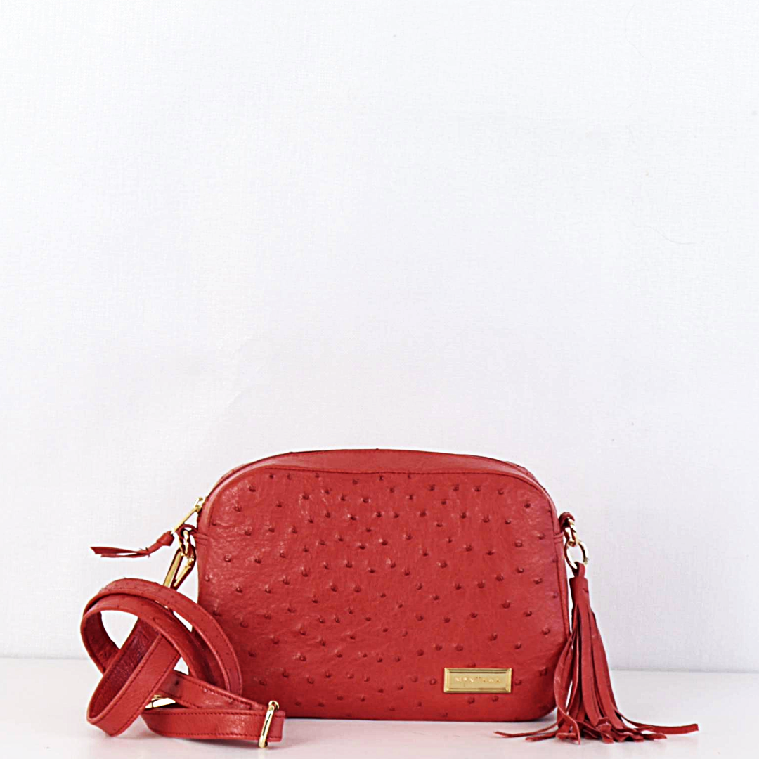 Ostrich Aretha Crossbody Bag